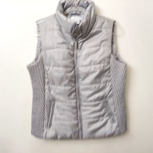 Liz Claiborne Cozy Quilted Puffer Vest Gray Large